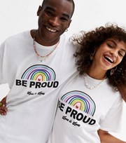 Lgbt Charity White Rainbow Be Proud Logo Pride Charity T-Shirt